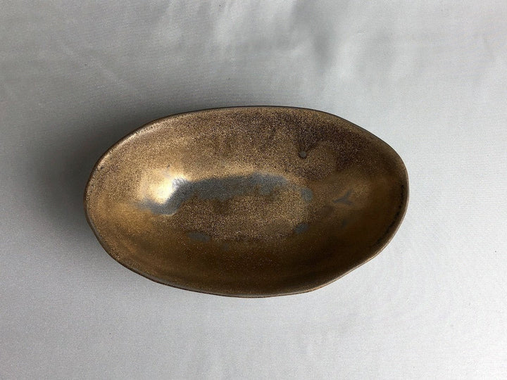 Gold Clay Glazed boat-Shaped Small Bowl - Crafted By Kikaku Pottery