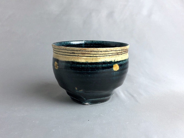 Blue Glazed line-engraved dot Small Bowl - Crafted By Kazuhito Yamamoto