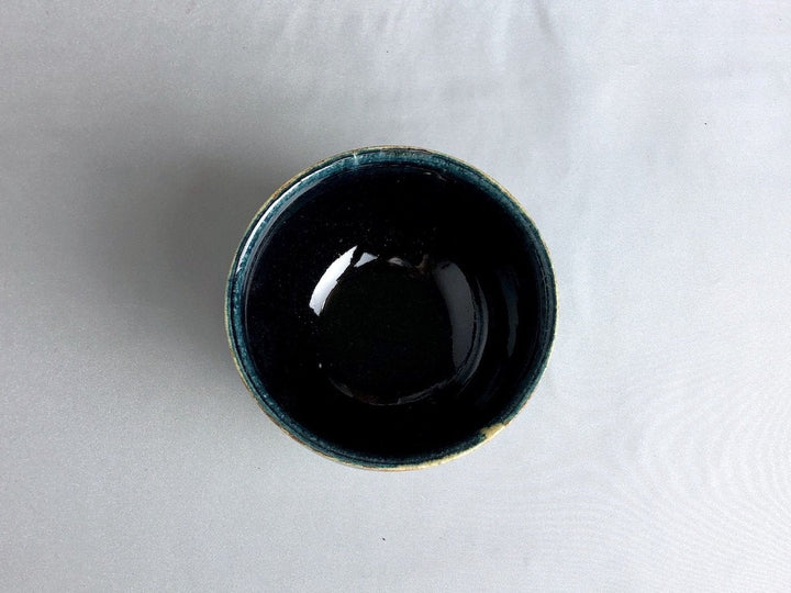 Blue Glazed line-engraved dot Small Bowl - Crafted By Kazuhito Yamamoto