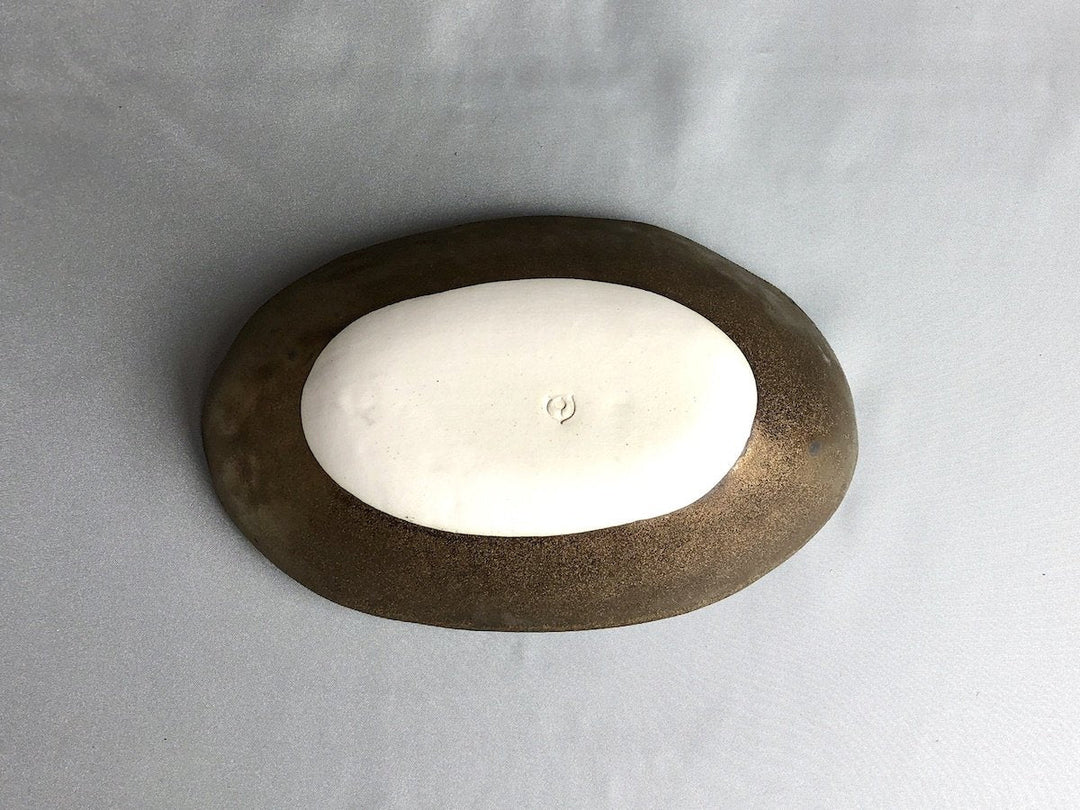 Gold Clay Glazed boat-Shaped Small Bowl - Crafted By Kikaku Pottery