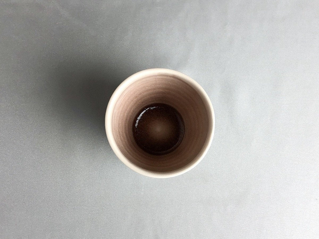 White Porcelain Faceted Cup plum - Crafted By Kakurin Kiln