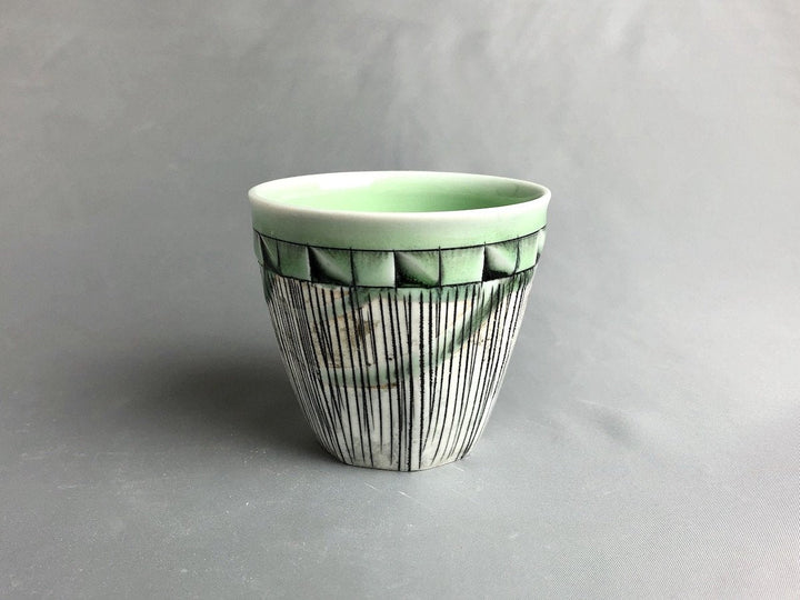 White Porcelain Faceted Cup siskin - Crafted By Kakurin Kiln