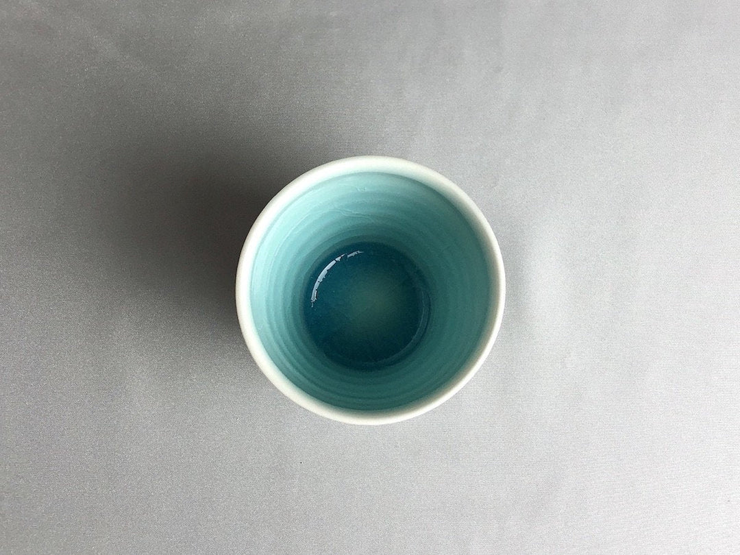 White Porcelain Faceted Cup Blue - Crafted By Kakurin Kiln