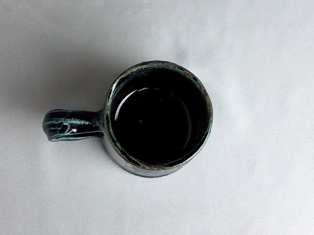 Blue Glazed Black dot tube Mug - Crafted By Kazuhito Yamamoto