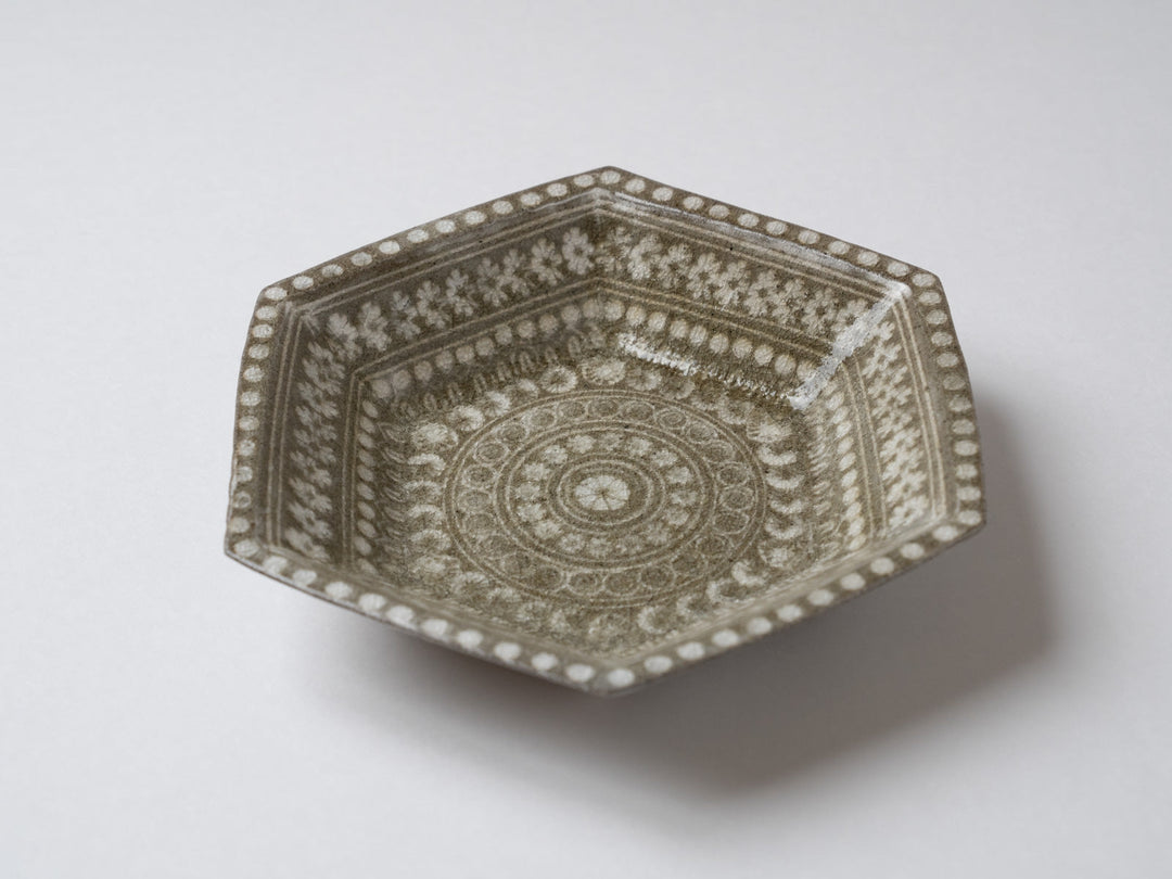 Mishima hand Hexagonal Bowl - Crafted By Hideki Yamamoto