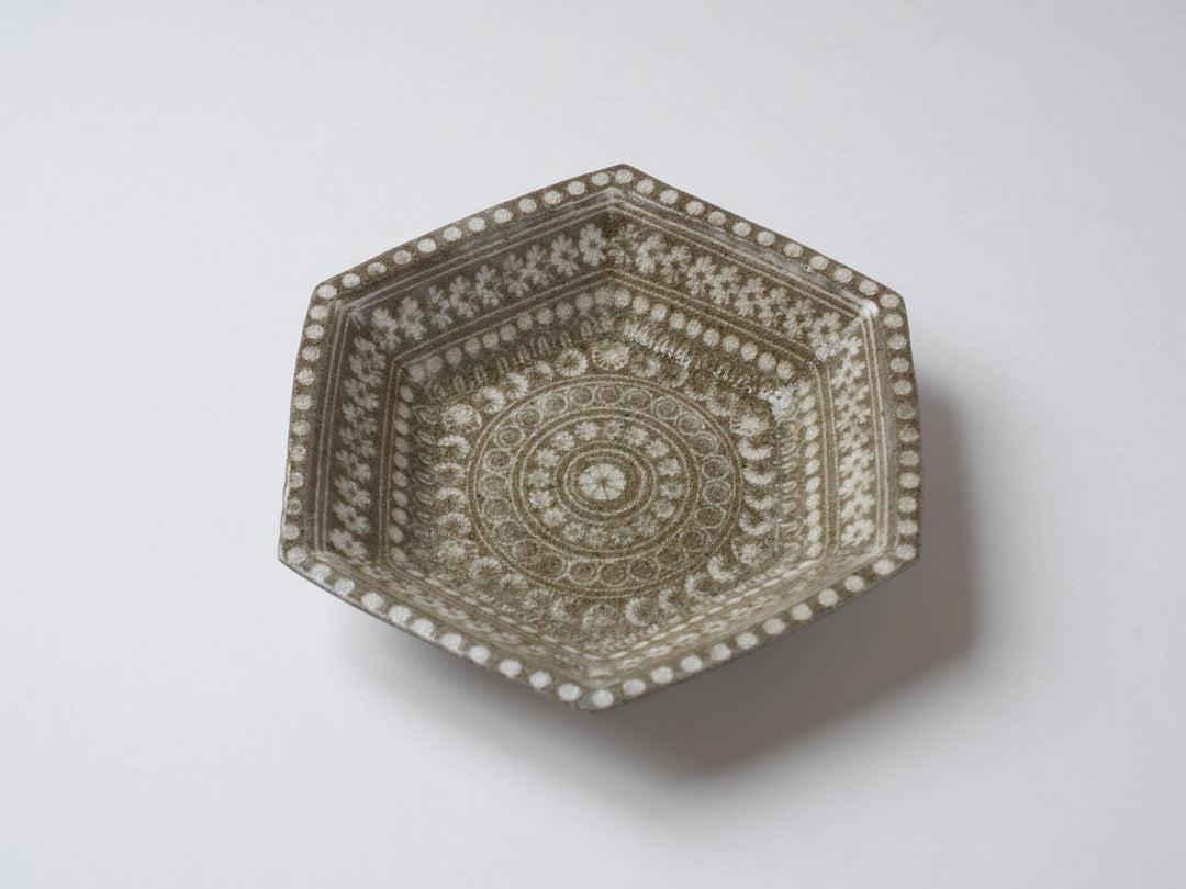 Mishima hand Hexagonal Bowl - Crafted By Hideki Yamamoto