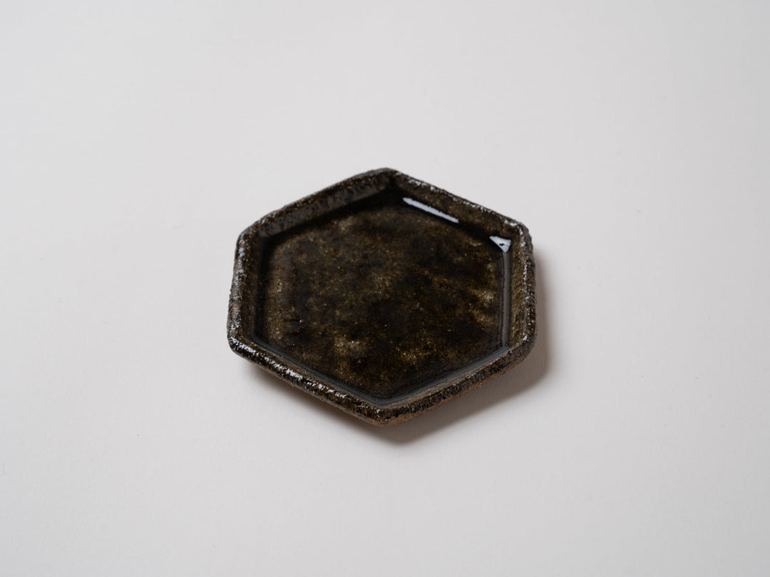 Blue Karatsu Hexagonal Small Plate - Crafted By Oameya Kiln