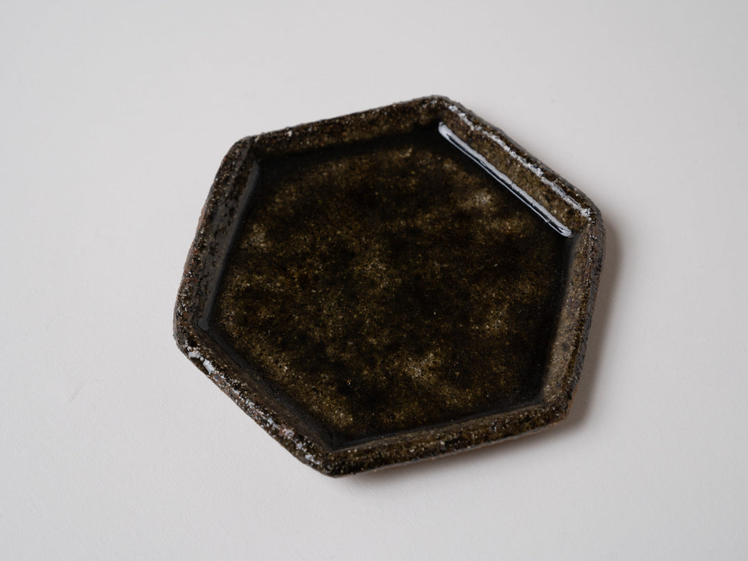 Blue Karatsu Hexagonal Small Plate - Crafted By Oameya Kiln