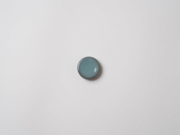 White Slip Blue Round Chopstick Rest - Crafted By Taku Kiyama