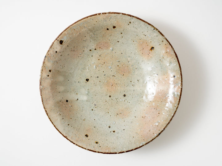 Ash Glazed Slip Shallow Bowl - Crafted By Shinichi Kotsuji