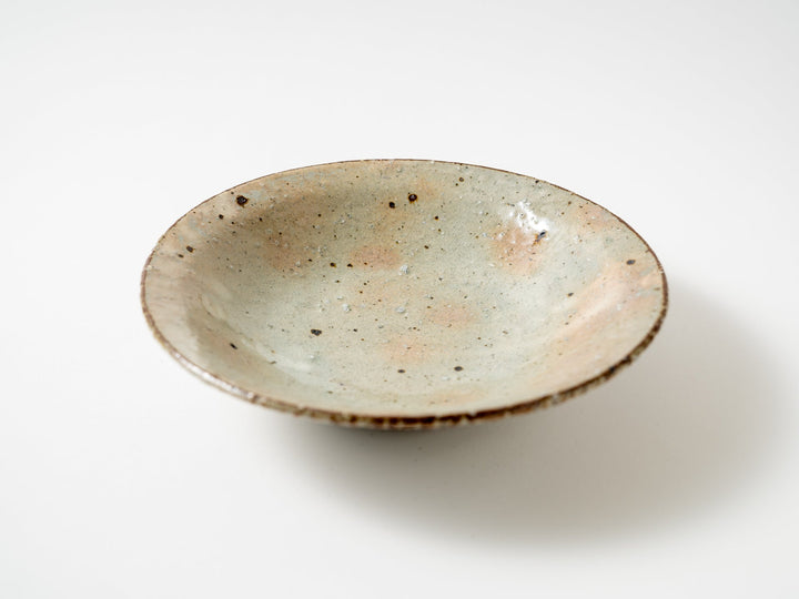 Ash Glazed Slip Shallow Bowl - Crafted By Shinichi Kotsuji