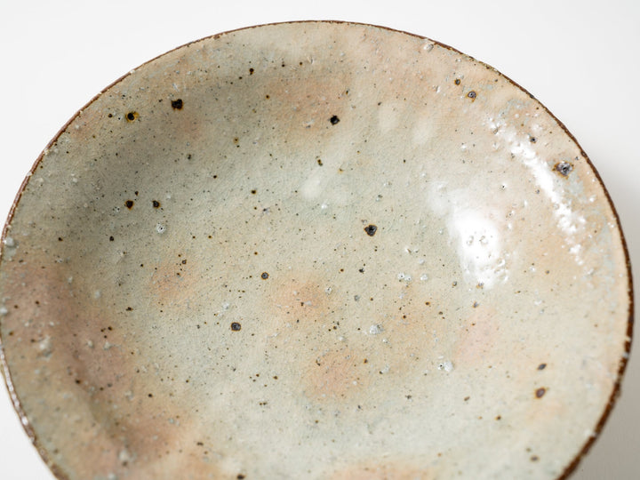 Ash Glazed Slip Shallow Bowl - Crafted By Shinichi Kotsuji