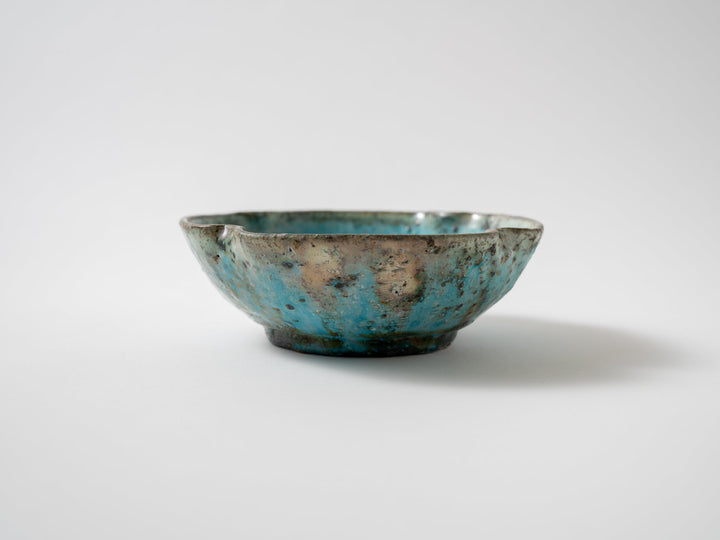 Blue Four-Leaf Bowl - Crafted By Shinichi Kotsuji