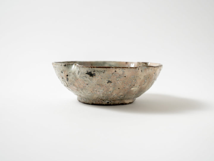 Ash Glazed Slip Four-Leaf Bowl - Crafted By Shinichi Kotsuji