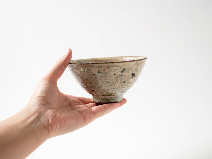 Ash Glazed Slip Rice Bowl - Crafted By Shinichi Kotsuji