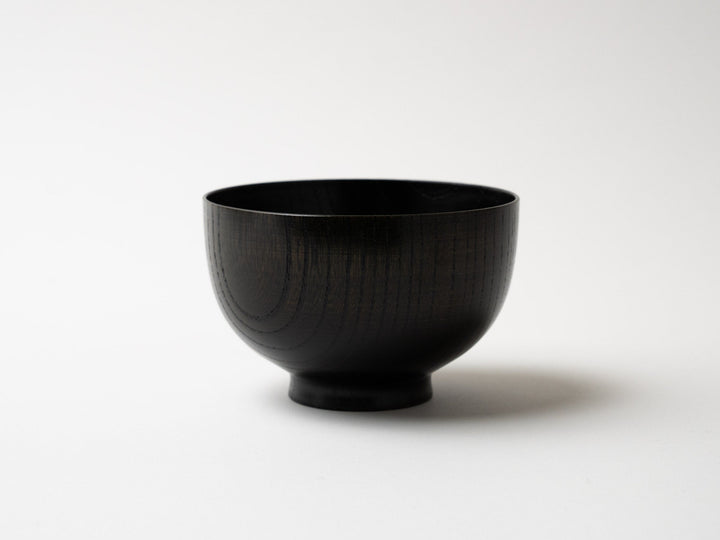 Keyaki Soup Bowl bud type Black lacquer - Crafted By Gatomikio Store