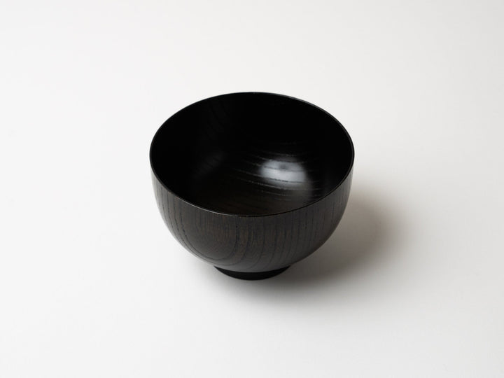 Keyaki Soup Bowl bud type Black lacquer - Crafted By Gatomikio Store