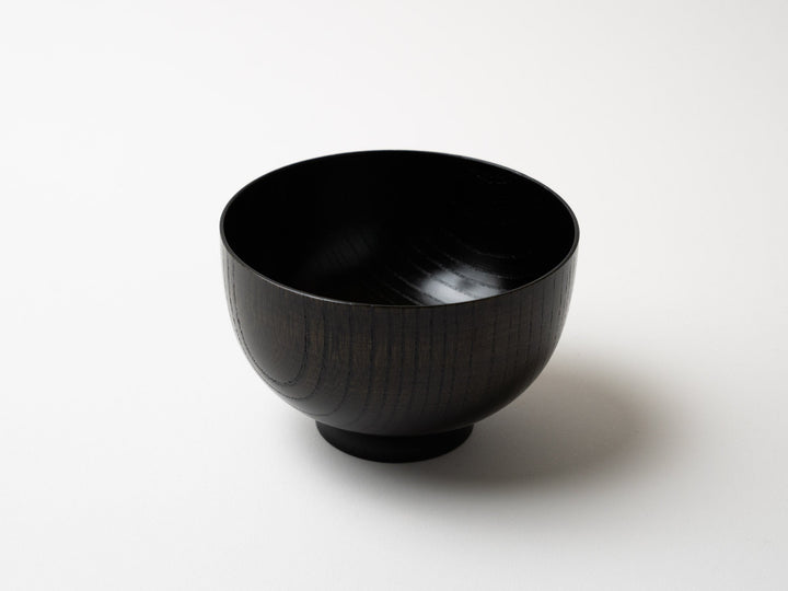 Keyaki Soup Bowl bud type Black lacquer - Crafted By Gatomikio Store