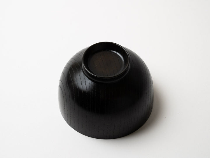 Keyaki Soup Bowl bud type Black lacquer - Crafted By Gatomikio Store