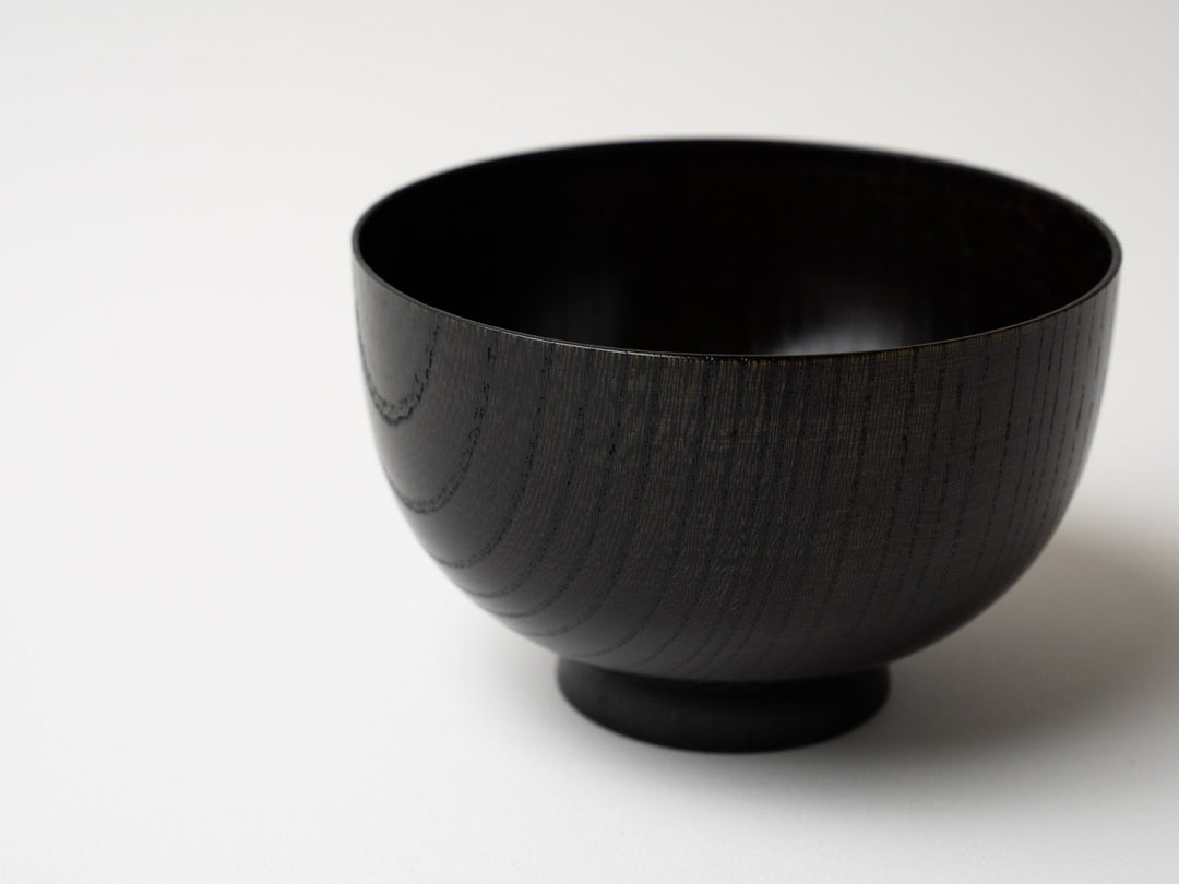 Keyaki Soup Bowl bud type Black lacquer - Crafted By Gatomikio Store