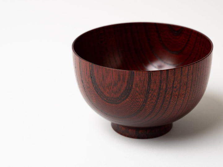 Keyaki Soup Bowl Bud Shape Red Wipe Lacquer - Crafted By Gatomikio Store