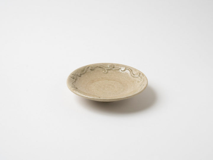 Soy sauce Small Plate Ash Glazed - Crafted By Yui Higuchi