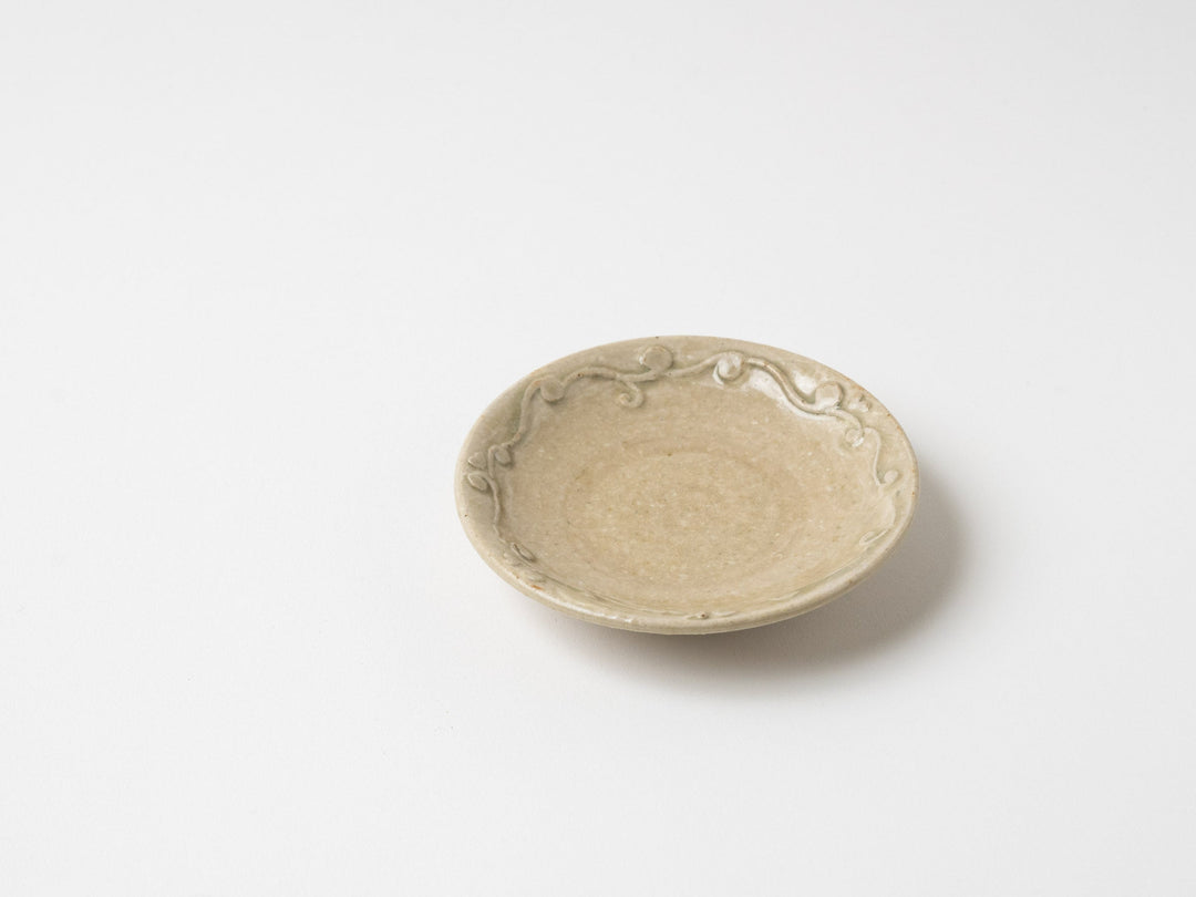 Soy sauce Small Plate Ash Glazed - Crafted By Yui Higuchi