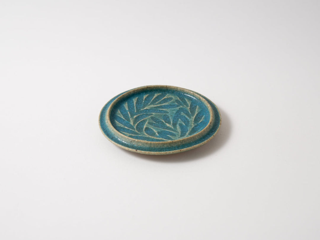 Flat Round Plate 4-Sun Blue - Crafted By Jun Fujiwara