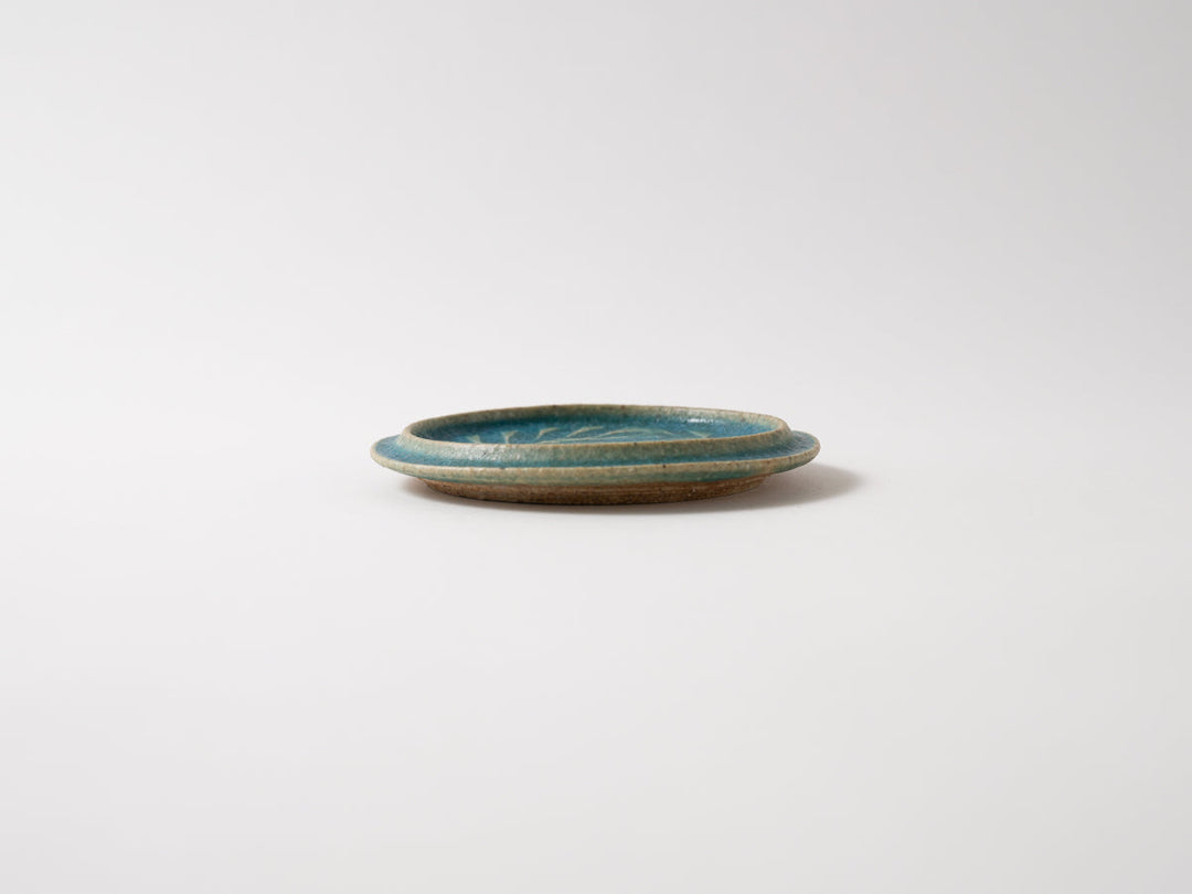 Flat Round Plate 4-Sun Blue - Crafted By Jun Fujiwara