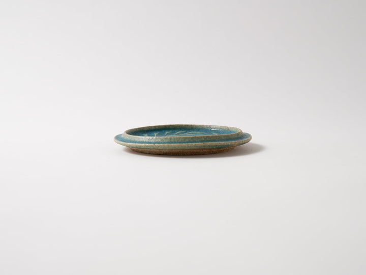 Flat Round Plate 4-Sun Blue - Crafted By Jun Fujiwara