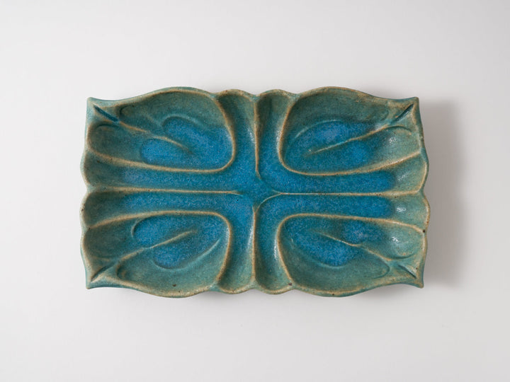 Flamed Plate Rectangular Blue - Crafted By Jun Fujiwara