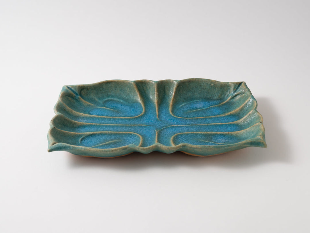 Flamed Plate Rectangular Blue - Crafted By Jun Fujiwara