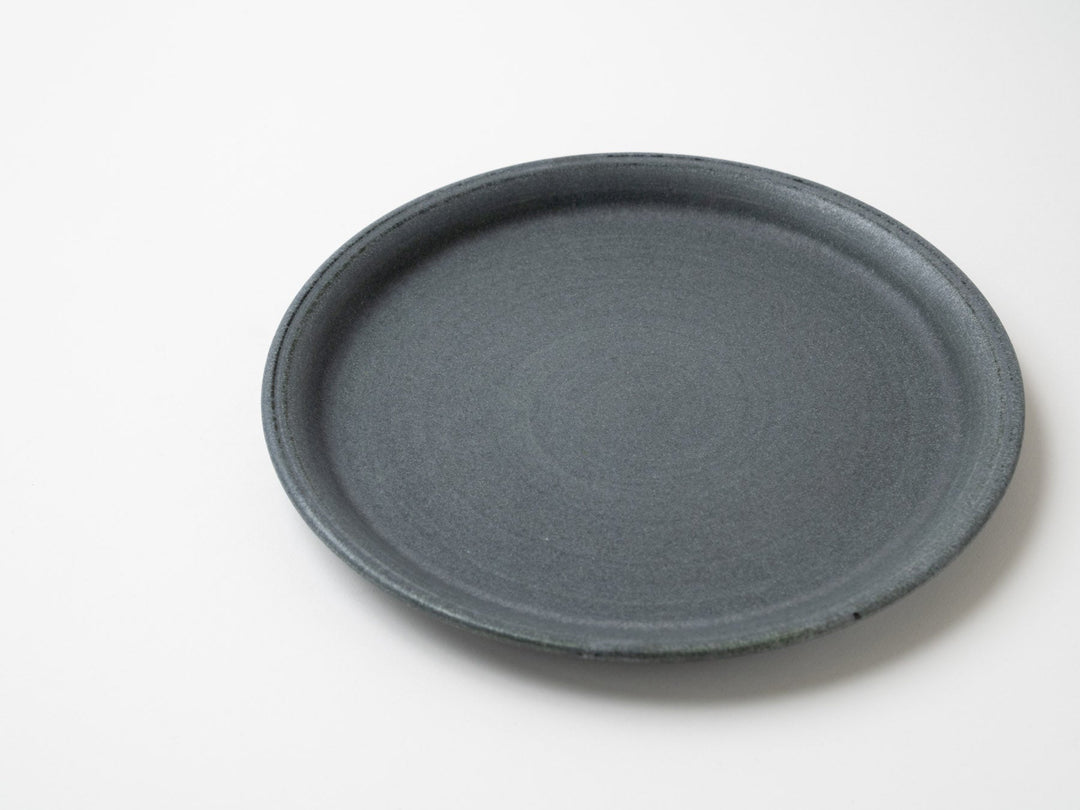 Gray navy Blue 8-Sun Plate - Crafted By Fumiyama Kanae