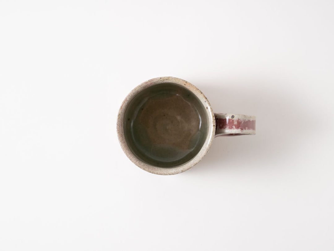 Gray and Red Faceted Coffee Cup - Crafted By Taizo Yamamoto