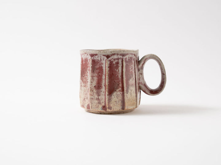 Gray and Red Faceted Coffee Cup - Crafted By Taizo Yamamoto