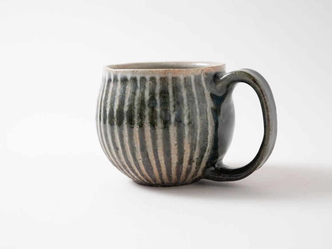 Gray and Blue Tokusa Mug - Crafted By Taizo Yamamoto