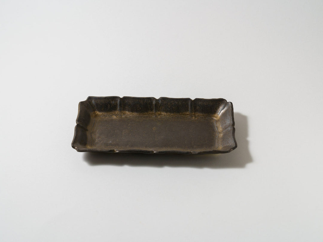 Black Glazed Long Square Plate Medium - Crafted By Masaki Domoto