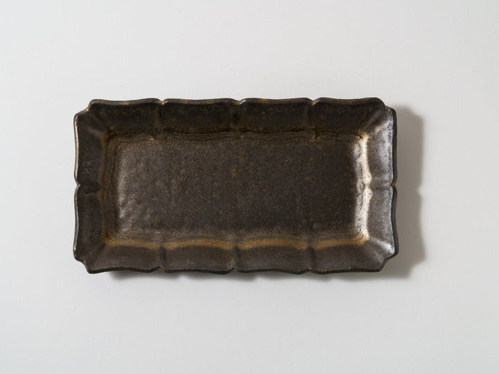 Black Glazed Long Square Plate Medium - Crafted By Masaki Domoto