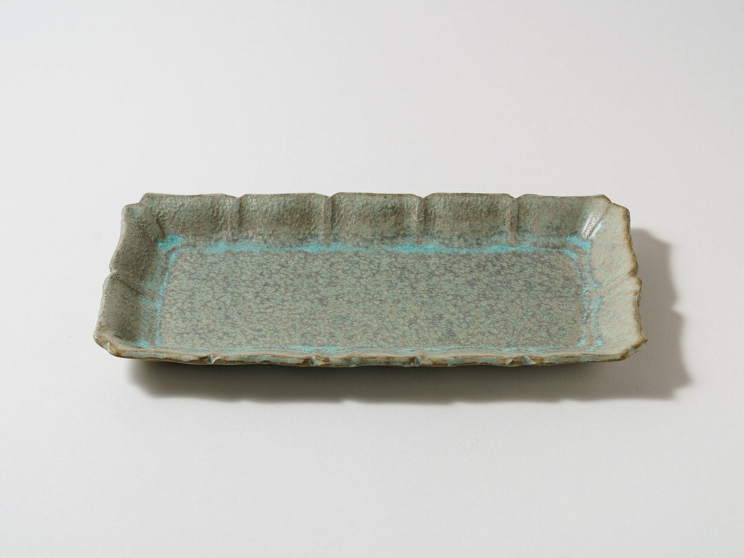 Verdigris Long Square Plate Large - Crafted By Masaki Domoto