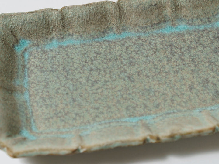 Verdigris Long Square Plate Large - Crafted By Masaki Domoto