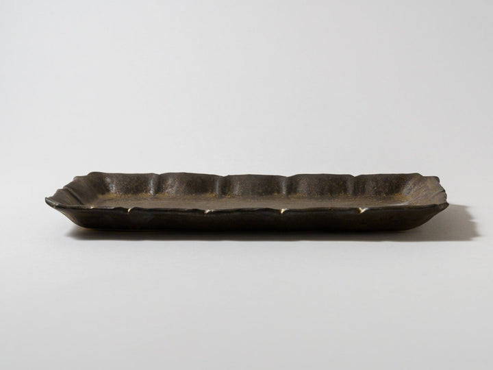 Black Glazed Long Square Plate Large - Crafted By Masaki Domoto