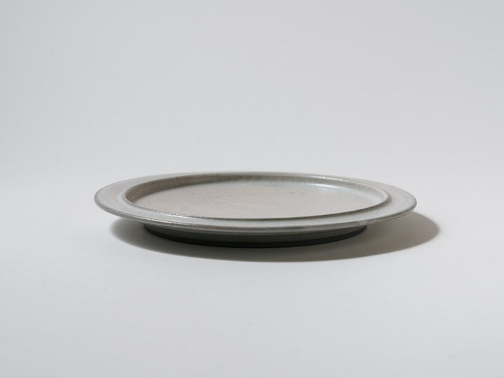 6-Sun Rim Plate Ash Glazed - Crafted By Kazuya Murao