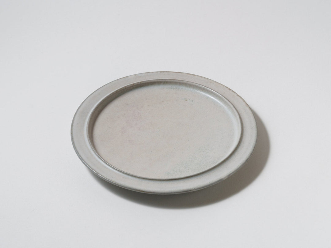 6-Sun Rim Plate Ash Glazed - Crafted By Kazuya Murao