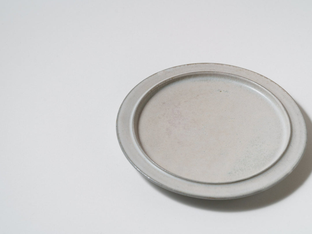 6-Sun Rim Plate Ash Glazed - Crafted By Kazuya Murao