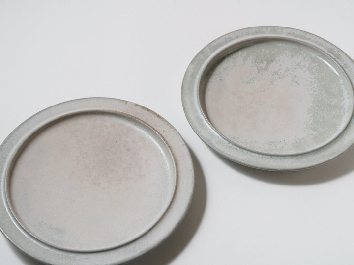 6-Sun Rim Plate Ash Glazed - Crafted By Kazuya Murao