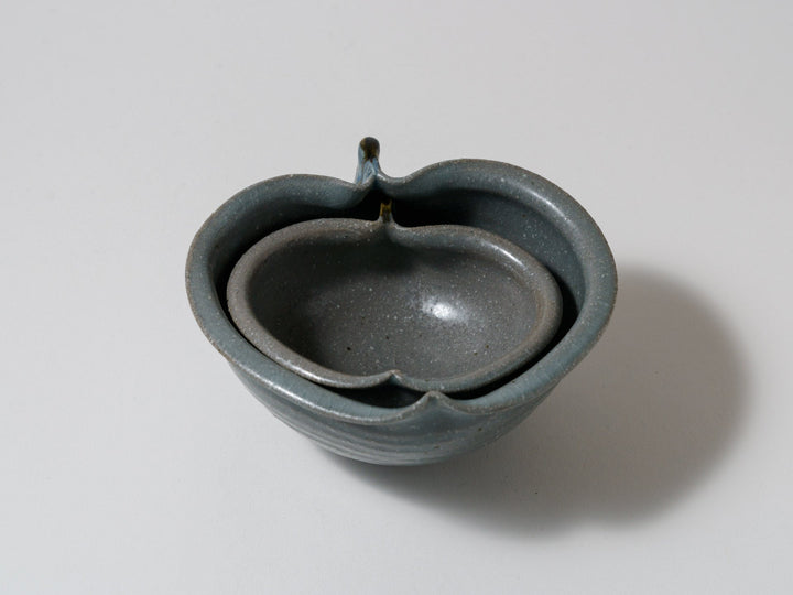 Gray Glazed Apple Bowl Small - Crafted By Furutani Pottery