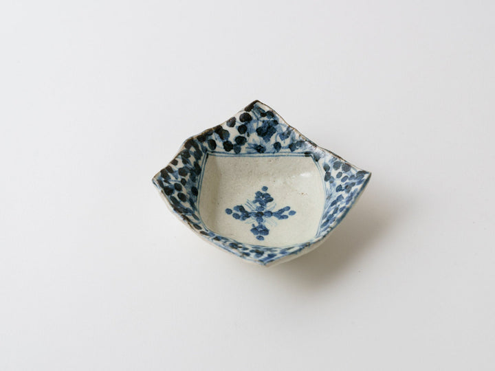 Rough Clay Flower Arabesque Square Small Plate - Crafted By Teiichiro Matsuo