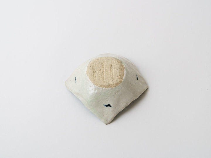 Rough Clay Flower Arabesque Square Small Plate - Crafted By Teiichiro Matsuo