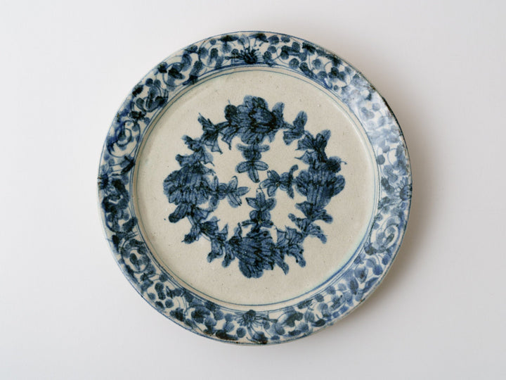 Rough Clay Flower Arabesque 6.5-Sun Plate - Crafted By Teiichiro Matsuo