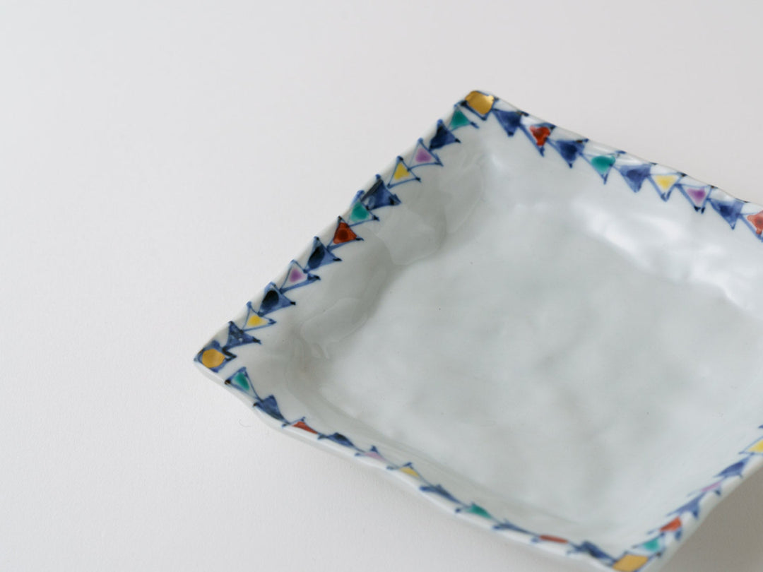 Geometric Pattern Square Small Plate - Crafted By Teiichiro Matsuo